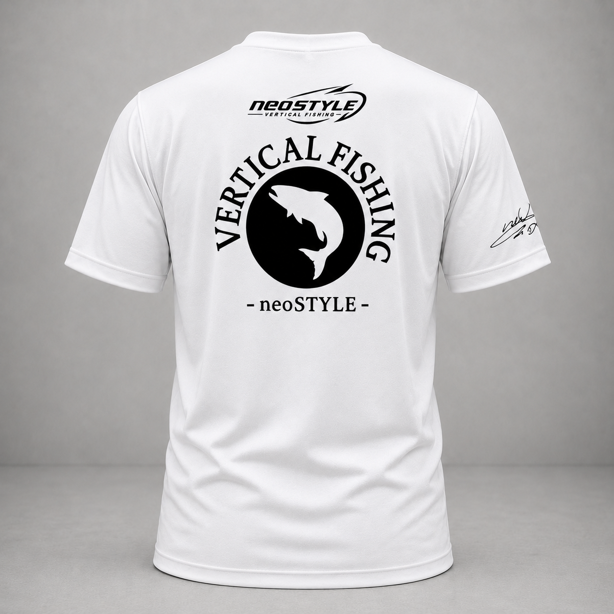neoSTYLE オリジナル速乾ドライTシャツ〈VERTICAL FISHING／ホワイト〉