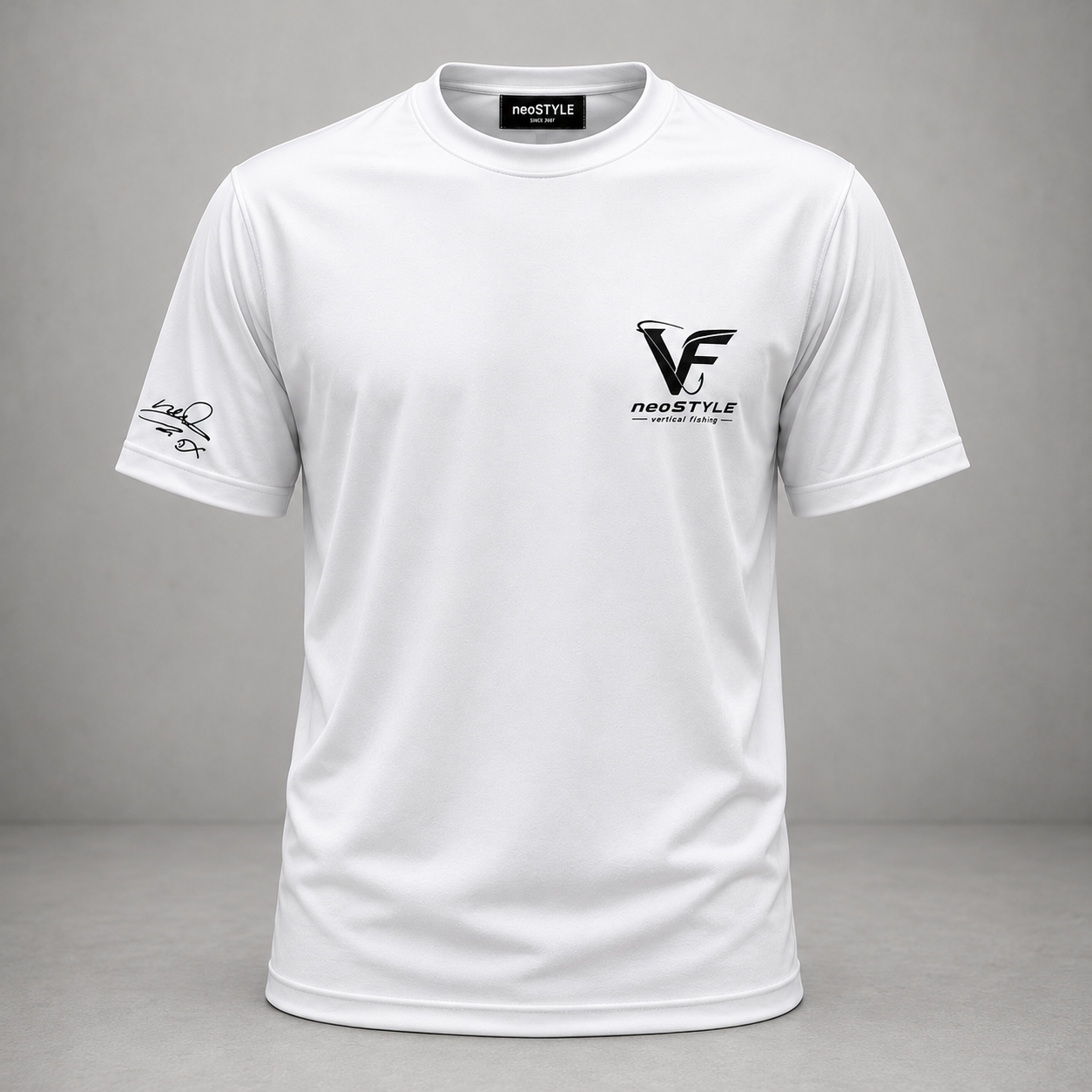 neoSTYLE オリジナル速乾ドライTシャツ〈VERTICAL FISHING／ホワイト〉